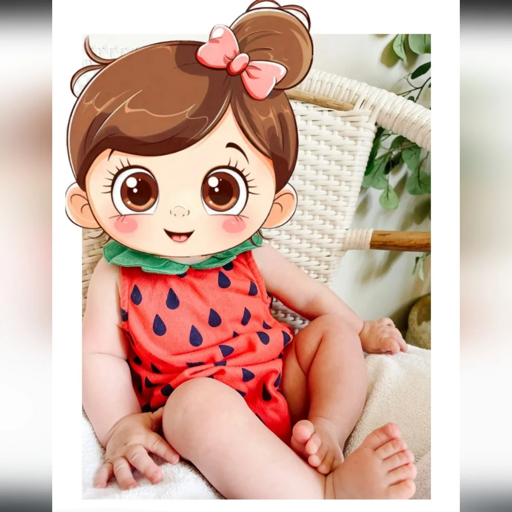 🎁 = 10/$25 Strawberry romper, 3-6 months, Cat & Jack